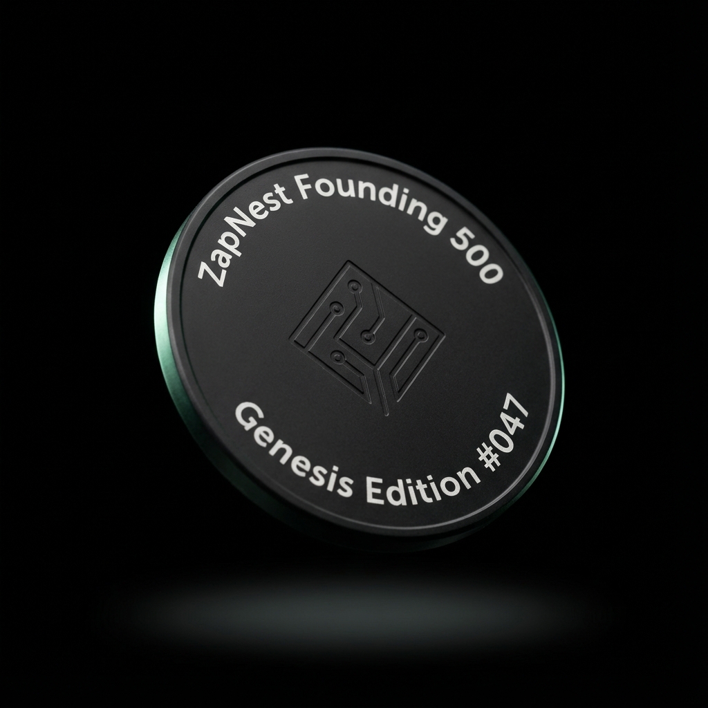 ZapNest Genesis Edition serialized matte black token